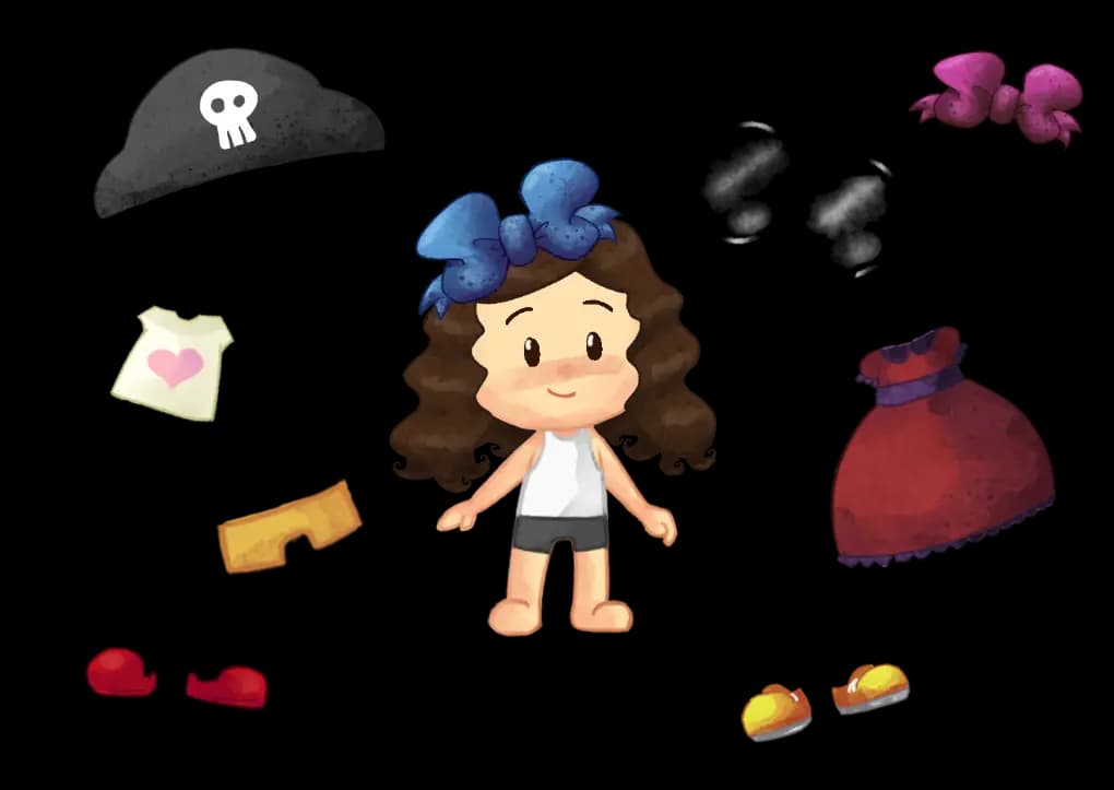 Avatar illustration with items